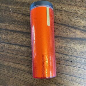 2013 Starbucks Metallic Orange Foil Look/Textured Finish Coffee Tumbler 16 oz